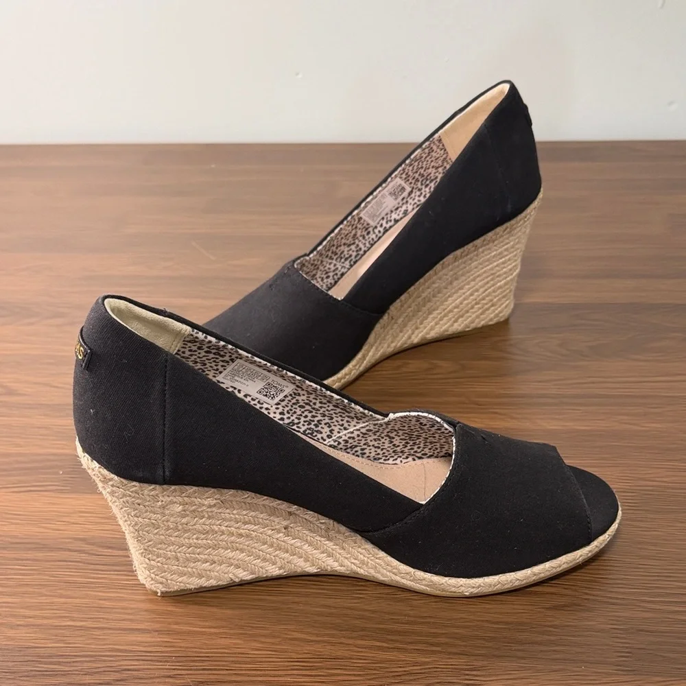 Tom’s‎ Women's Michelle Peep-Toe Espadrille Wedges sz 12 NWOT